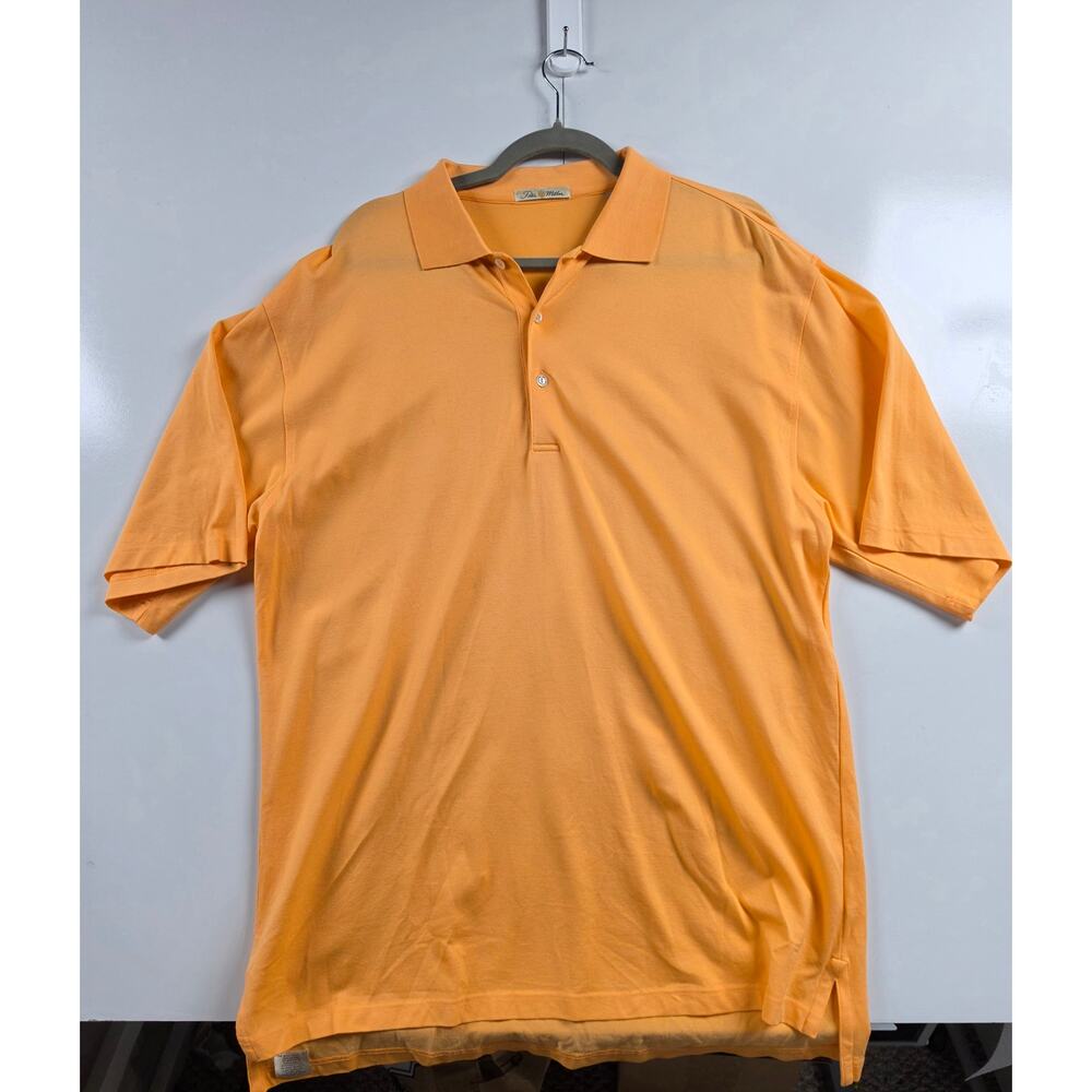 Peter Millar Polo L Orange Double Mercerized Cotton Made Korea Golf Preppy 0090